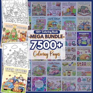 7500+ Malseiten Ultimative Bundle, Malbuch Bundle, Mädchen Momente, Cozy Cuties, süßes und bequemes Malbuch, digitale Färbung.