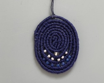 Adjustable Navy Coiled Necklace - Item 1135