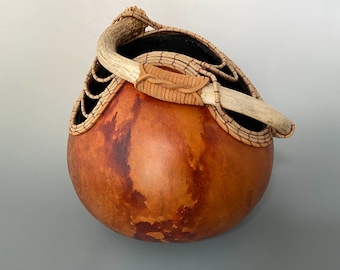 Large Gourd with Antler  - Item 509 by Susan Ashley