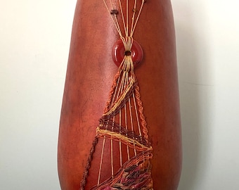 Tall Red Gourd with Tenerife  - Item 1511 by Susan Ashley
