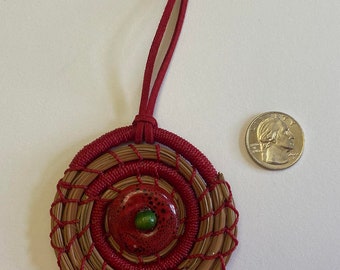 Red Pine Needle Christmas Ornament -  Item  1234 by Susan Ashley