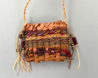 Cedar Bark Pouch Necklace  with Beads - Item 1198