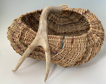 Natural Shed Antler Basket -Item 1218  by Susan Ashley