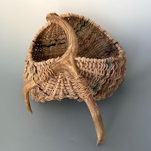 Handmade Antler Basket - Natural Deer Shed -Item 1210 by Susan Ashley