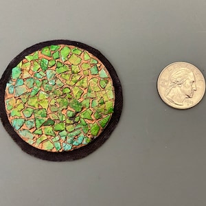 2 3/8&quot; Green Eggshell Mosaic  Basket Center  - Item C283