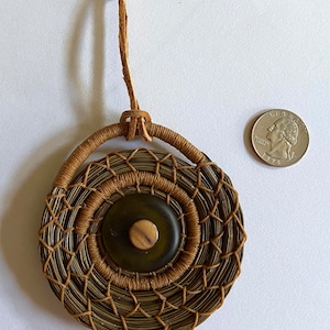 Honey Colored Glass  Pine Needle Christmas Ornament -  Item  1243 by Susan Ashley