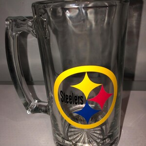 Detroit Lions and Pittsburgh Steelers Mug and Wine glass Steelers Beer Mug