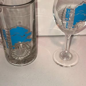 Detroit Lions and Pittsburgh Steelers Mug and Wine glass image 6