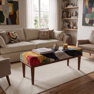 Piano Bench: Stylish Upholstered Seat - Easy Care, Durable Wood 73