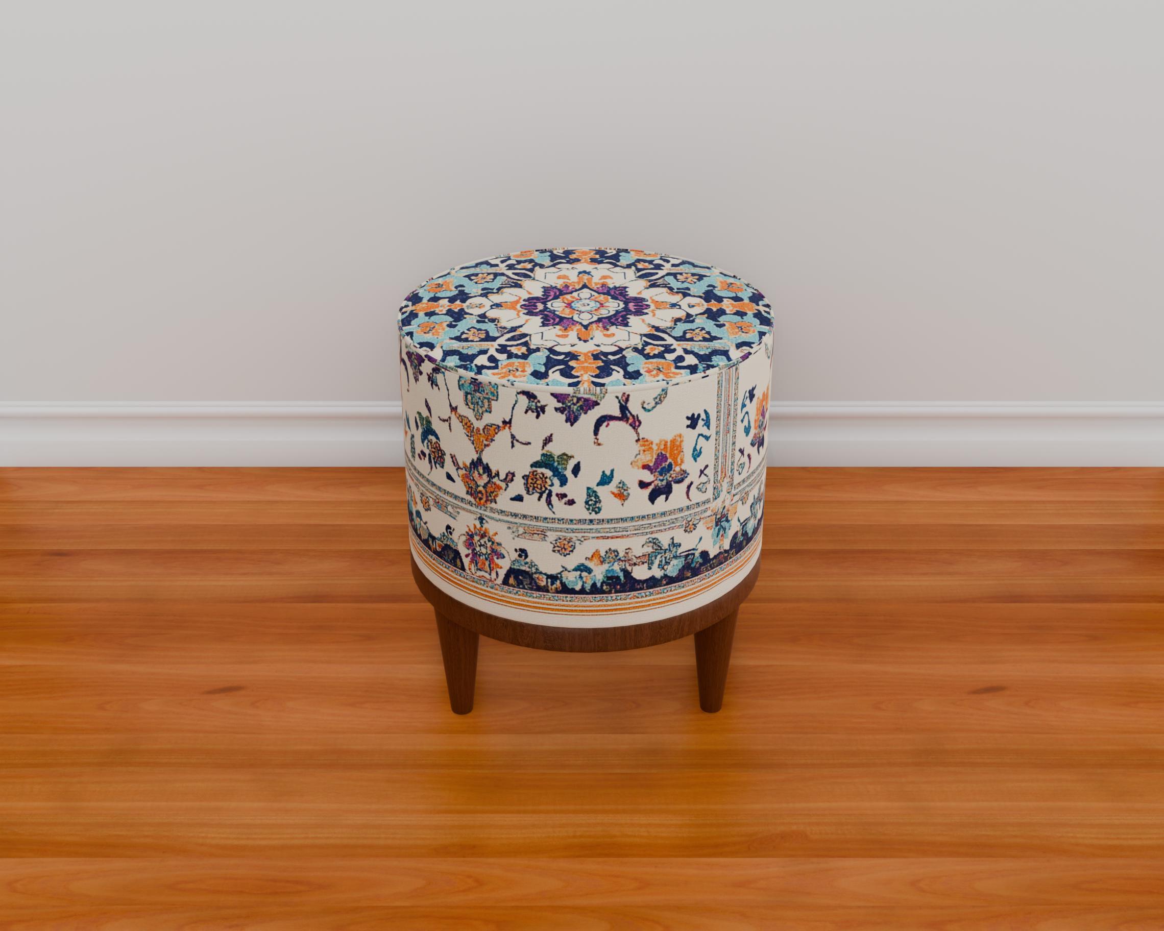 Victorian Style Pouf, Round Ottoman Bench, Versatile Footstool, Fancy ...