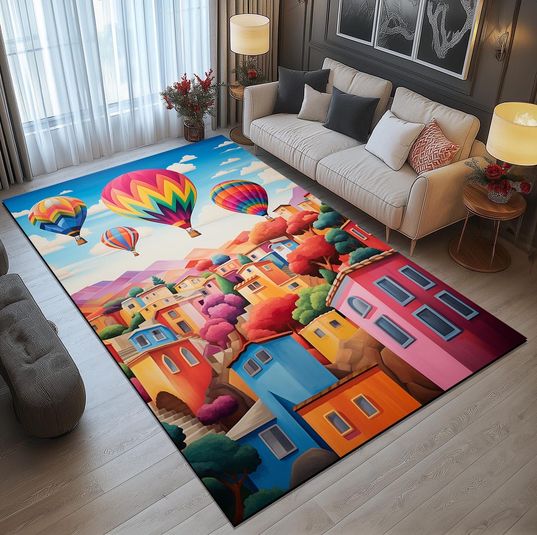 View Design Rug, Chenille Print Rug, Artistic Rug, Living Room Rug ...
