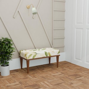 Elegant bench, Decorative bench, Ottoman beach seat, Modern make up bench, Wooden bench, Utility bench, Footstool bench, Cozy bench, 317