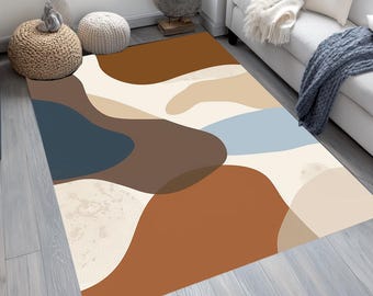 Tapete decorativo, Tapete para sala de estar, Tapete com estampa de chenille, Tapete versátil, Tapete lavável à máquina, Tapete moderno, Tapete antiderrapante, Tapete aconchegante, 61
