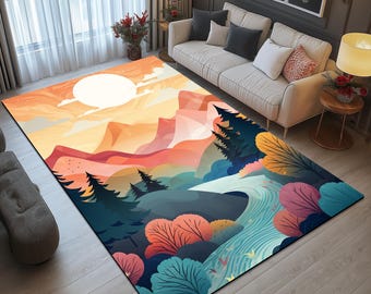 View design rug, Contemporary rug, Area rug, Bedroom rug, Everyday runner rug, Saloon rug, Kitchen rug, Cool rug, Low pile rug, 25