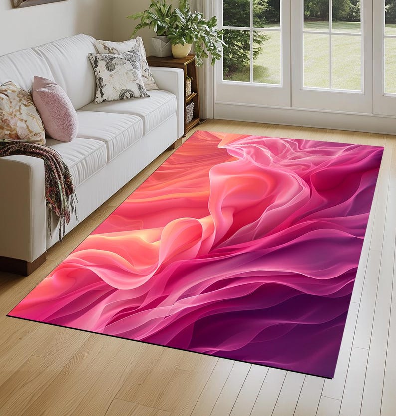 Abstract designer rug, Colorful modern print rug, Luxury area rugs, Soft touch rugs, Machine washable rugs, Non-slip backing rugs, 315