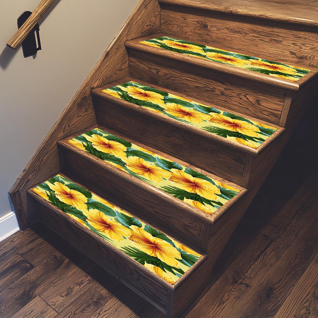 花柄階段マット、滑り止め裏地付き階段マット、テクスチャード階段