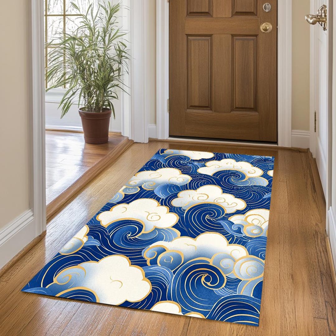 Cloud Pattern Rug Cloud Pattern Rug, Blue Rug, Modern Area Rug, Decorative Rug, Cozy ...