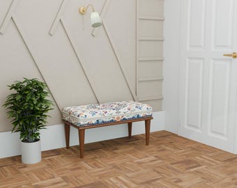 Vintage Ottomaanse bank | Turkse poefkruk | Boho slaapkamer woondecoratie