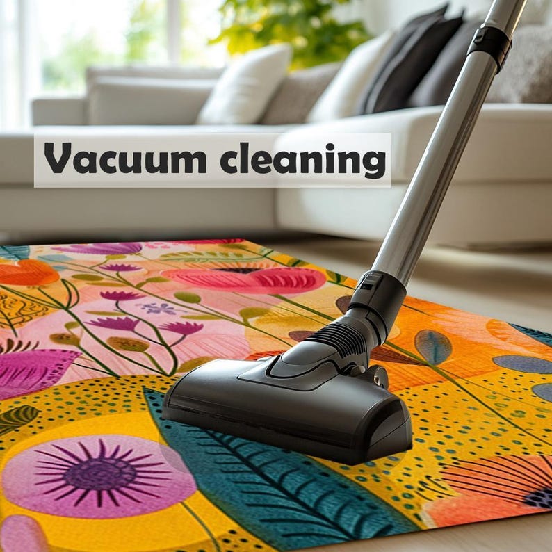 Floral design rug, Living room rug, Colorful printed rug, Machine washable rugs, Anti slip rug, Housewarming gifts, Utility rugs, 219