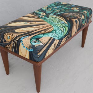 3D design bench, Decorative Bench, Modern bench, Animal print bench, Utility benches, Luxury benches, Ottoman wooden bench, Cozy bench, 332