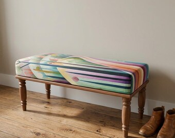 Ottomaanse pianobank | Eclectische voetenbank | Slaapkamerdecoratie Cottagecore