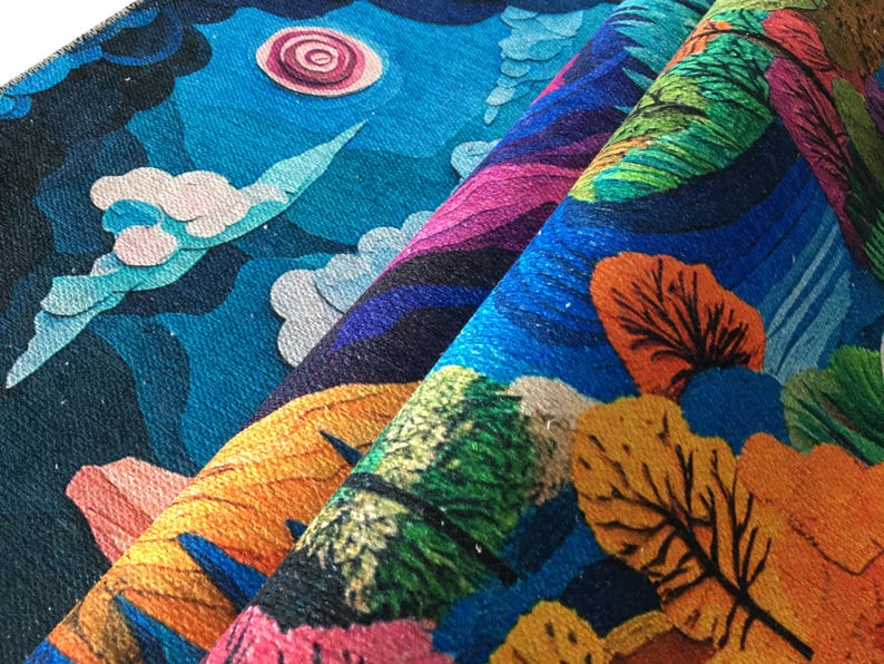 Modern living room rug, Print rug, Cute design rug, Pastel color rug, Handmade chenille rug, Home entrance rug, Anti-slip washable rug, 27