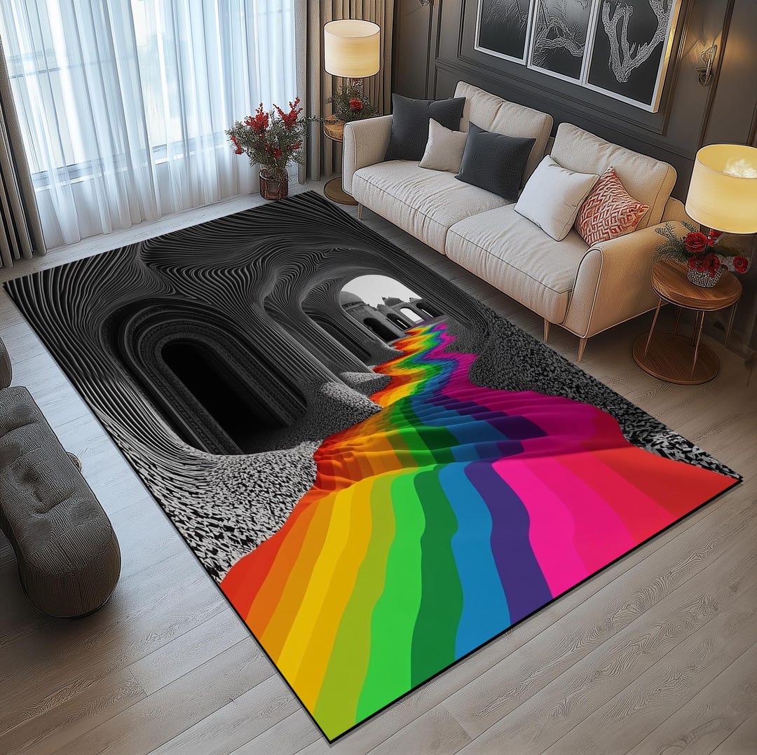 Infinite Design Rug, Rainbow Design Rug, Custom Sizes Rug, Stylish ...