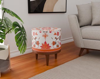 Taburete para tocador, puf mandala, taburete de silla de montar, taburete para tocador, banco para teclado, taburete bohemio, reposapiés otomano, taburete elegante
