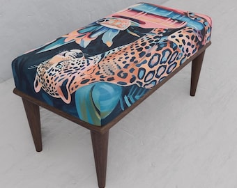 Animal Ottoman Bench | Bedroom Pouf Stool | Dog Mom Home Decor