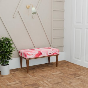Lovely decoration bench, Bench with colorful cushion, Ottoman organizer bench, Luxury bench, Utility bench, Comfortable bench, 293