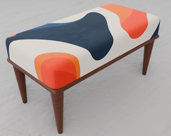 Modern Minimalist Ottoman Bench | Accent Pouf Seat | Modern Bedroom Decor