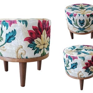 Stylish stool, Round ottoman stool, Wood work stool, Dressing table bench, Piano bench, Barrel stool, Saddle stool, Footstool pouf