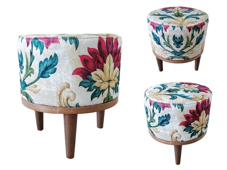 Stylish stool, Round ottoman stool, Wood work stool, Dressing table bench, Piano bench, Barrel stool, Saddle stool, Footstool pouf