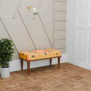 Contemporary bench, Bench with colorful cushion, Custom sizes bench, Entryway bench, Organizer bench, Make up bench, Cozy bench, 249