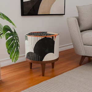 Moody footstool, Doorway shoe pouf, Handmade pouf stool, Window front bench, Make up stool, Round desk chair, Ottoman footrest, Vanity stool