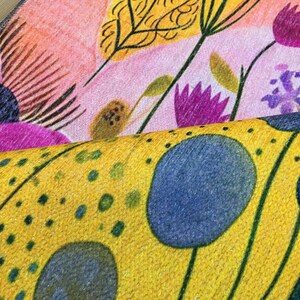 Floral design rug, Living room rug, Colorful printed rug, Machine washable rugs, Anti slip rug, Housewarming gifts, Utility rugs, 219
