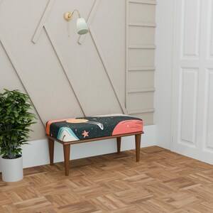 Designer bench, Functional bench, Ottoman organizer bench, Colorful bench, Entryway bench, End of bed bench, Home decoration bench, 178