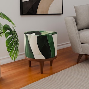 Asiento otomano, Taburete de madera, Taburete de bar, Puf con patas, Taburete multicolor, Taburete ligero, Taburete de baño, Reposapiés acolchado