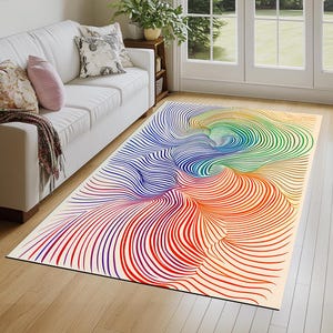 Colorful artistic rug, Luxury runner rug, Non-skid rugs, Decorative area rugs, Soft touch rug, Machine washable rug, Cool area rug, 234