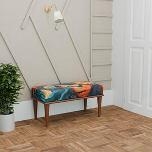 Modern design bench, 3D print design bench, Living room bench, Piano bench, Make up bench, Ottoman bench, Versatile bench, Cozy bench, 112