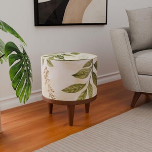Stool for entry, Leaf pattern pouf, Shower stool, Footstool ottoman, Circular stool, Comfortable stool, Coffee table stool, Low stool