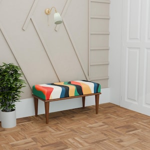Multicolor modern bench, Custom made bench, Window seat bench, Make up bench, Utility bench, Comfortable bench, Indoor wooden bench, 248