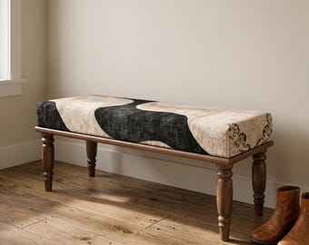 Entryway Ottoman Bench: Upholstered Seat, Wood Frame - Extra Storage