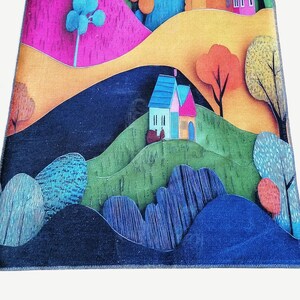 Cute modern design rug with soft low pile texture, ideal for bedrooms, living rooms, or saloons. Stylish printed rug featuring non-slip backing for safe everyday use. Easy-to-care floor runner that adds a cozy and contemporary touch to home interiors