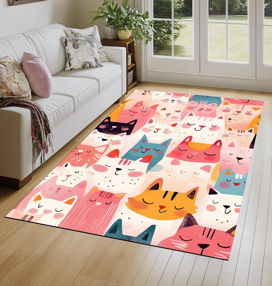 Cute Design Rug, Animals Patterned Rug, Modern Printed Rug, Sustainable ...