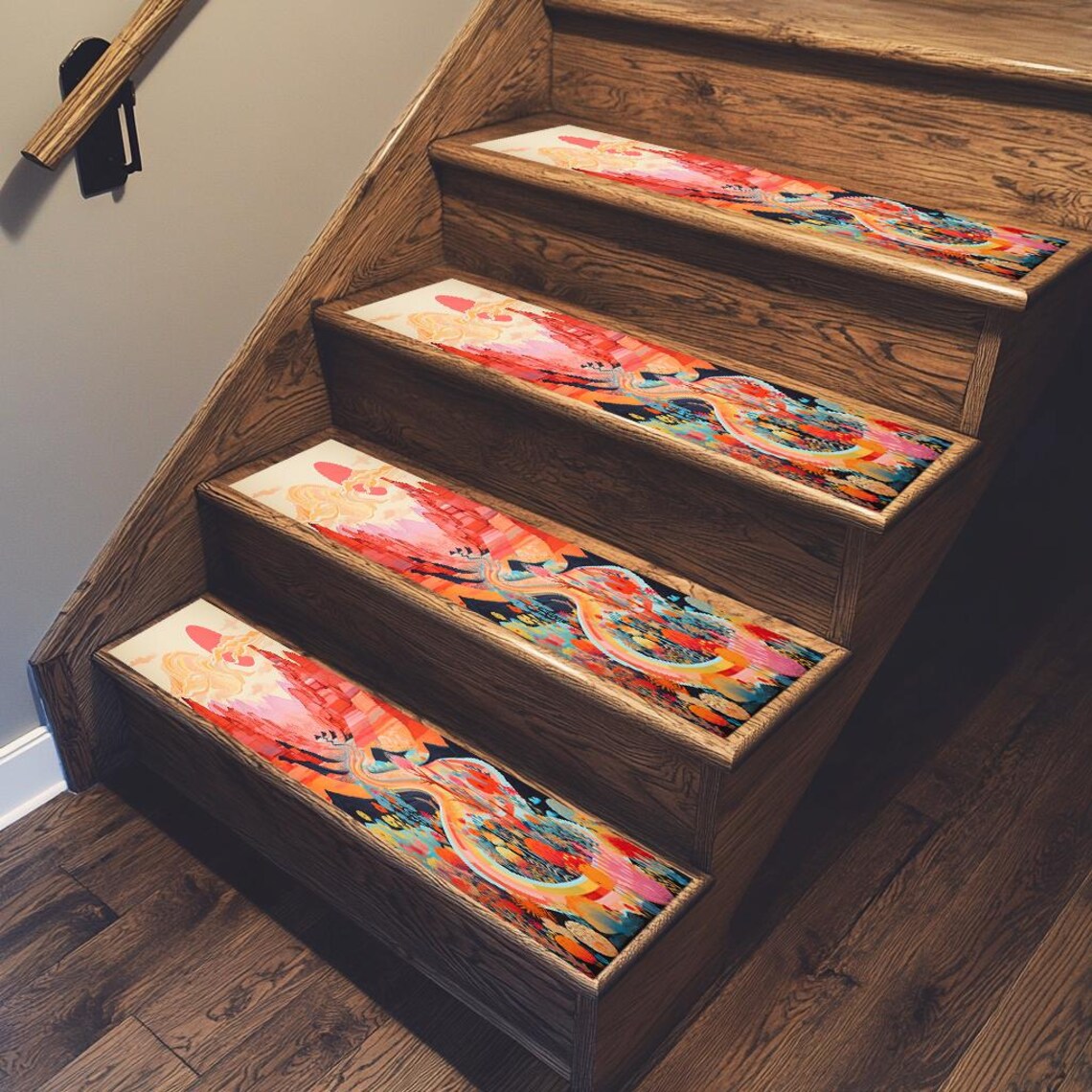 Modern Artwork Stair Mat, Decorative Stair Mats, Durable Stair Treads ...