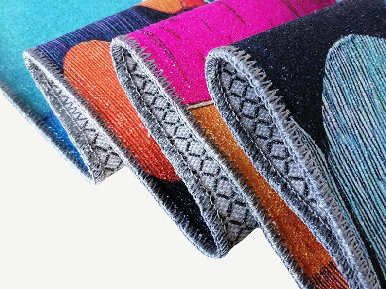 Cute modern design rug with soft low pile texture, ideal for bedrooms, living rooms, or saloons. Stylish printed rug featuring non-slip backing for safe everyday use. Easy-to-care floor runner that adds a cozy and contemporary touch to home interiors