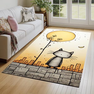 Cute design rug, Rugs for living room, Colorful printed area rugs, Easy to clean rugs, Non-slip backing rugs, Super soft rugs, 286