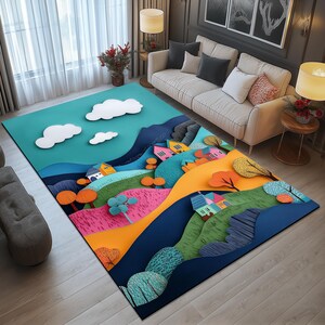Cute modern design rug with soft low pile texture, ideal for bedrooms, living rooms, or saloons. Stylish printed rug featuring non-slip backing for safe everyday use. Easy-to-care floor runner that adds a cozy and contemporary touch to home interiors