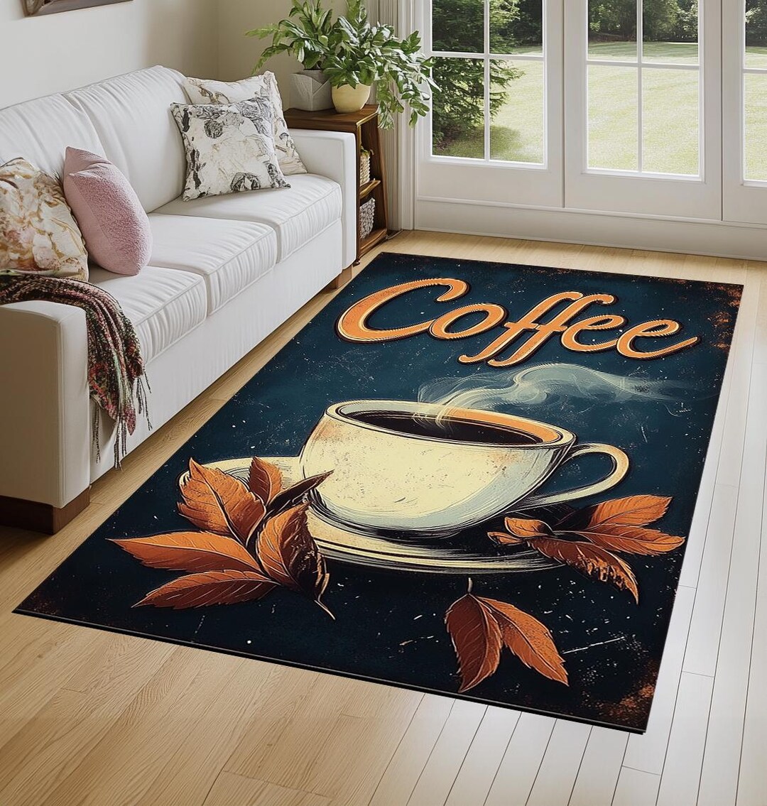 Coffee Room Rug Kitchen Decoration Rug, Gift for Coffee Lovers, Coffee Print Rug ...